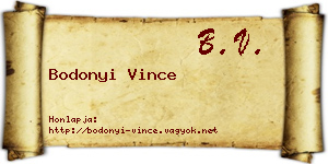Bodonyi Vince névjegykártya
